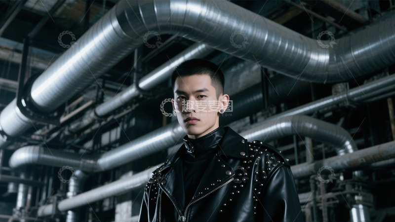 高清大图下载【趣麦麦图】工业风酷飒皮衣型格4