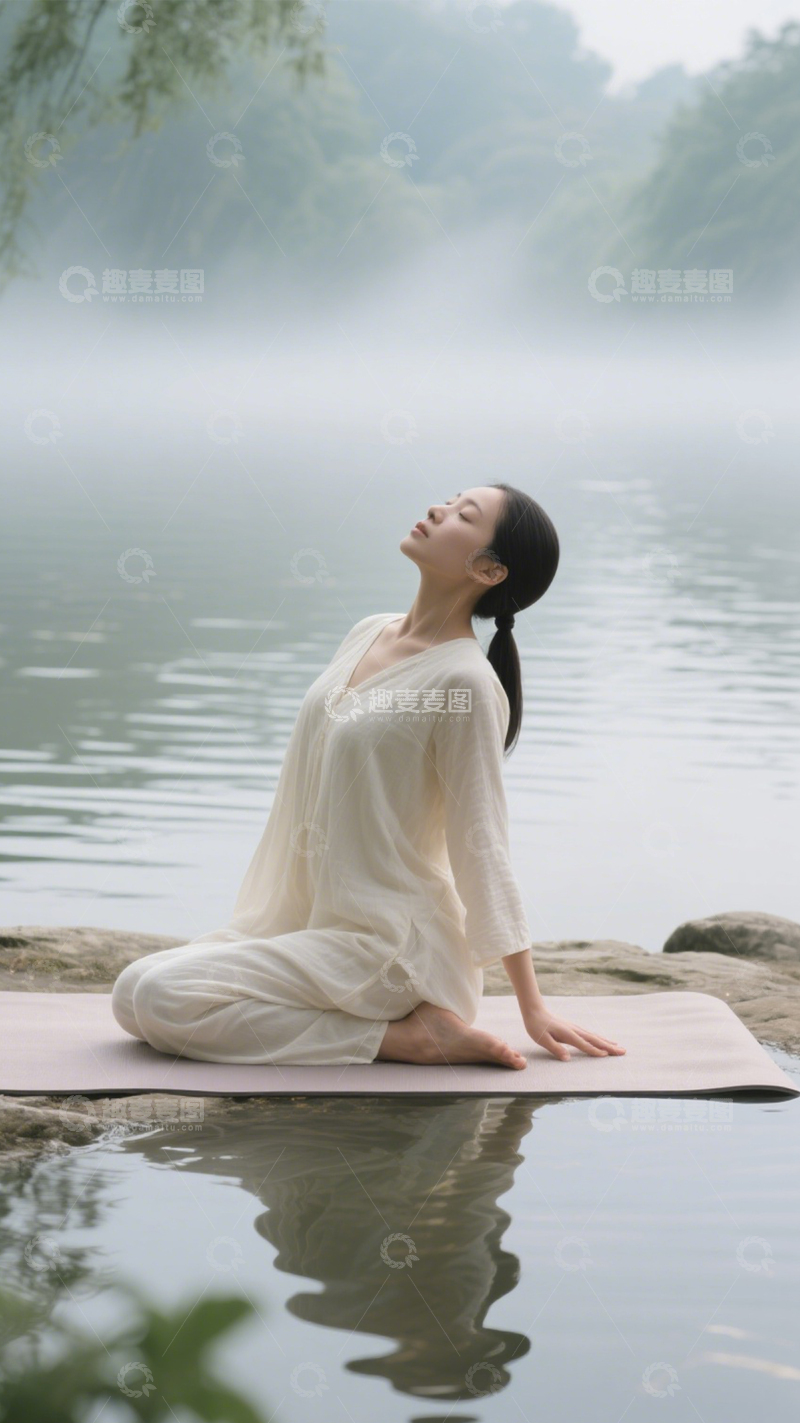 高清大图下载【趣麦麦图】户外宁静瑜伽时光1