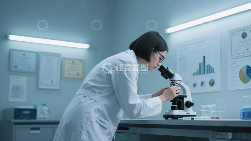 高清大图下载【趣麦麦图】实验室里的科研专注1