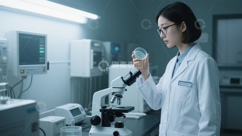 高清大图下载【趣麦麦图】实验室里的科研专注