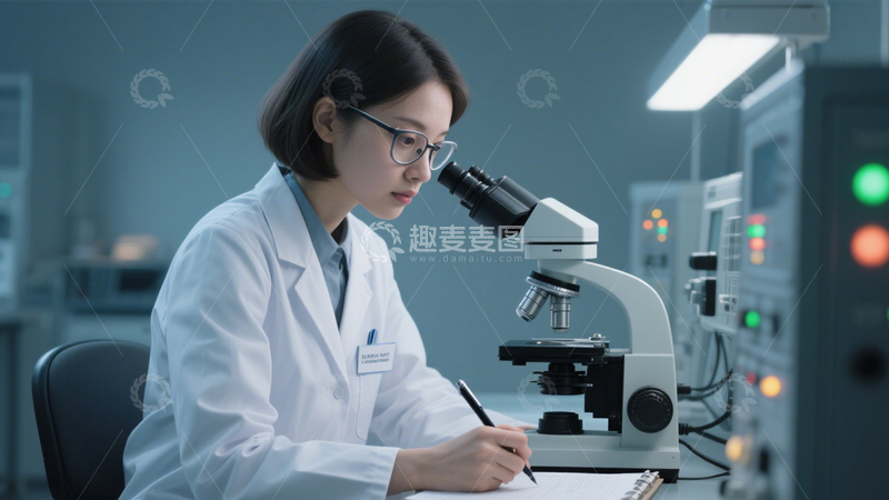 高清大图下载【趣麦麦图】实验室里的科研专注3