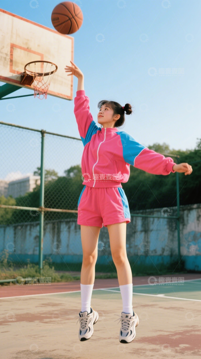 高清大图下载【趣麦麦图】篮球少女青春活力3