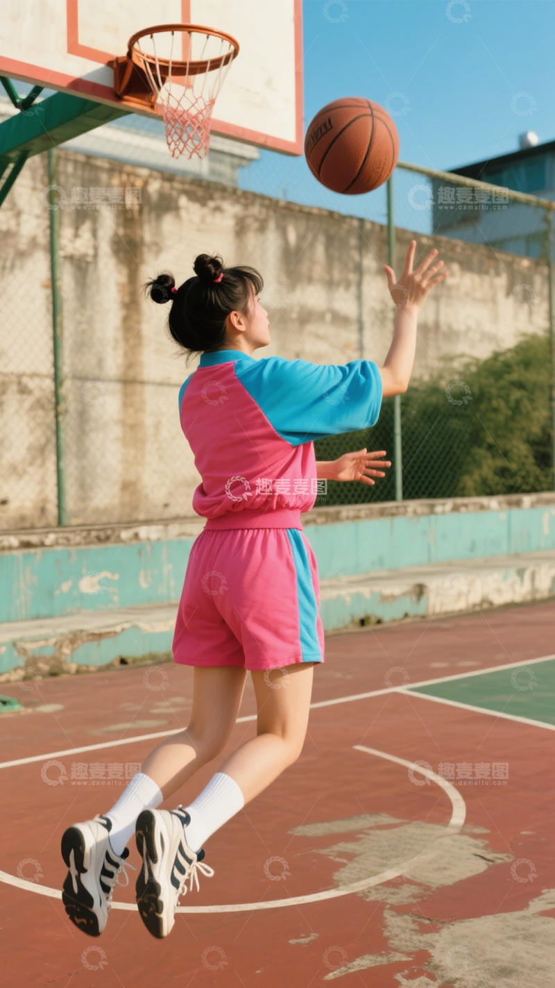 高清大图下载【趣麦麦图】篮球少女青春活力4