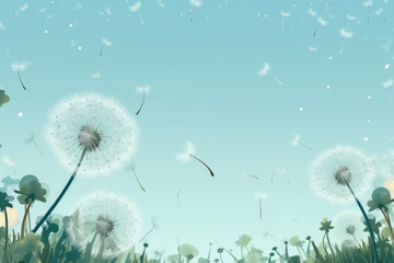 卡通简约蒲公英边框背景