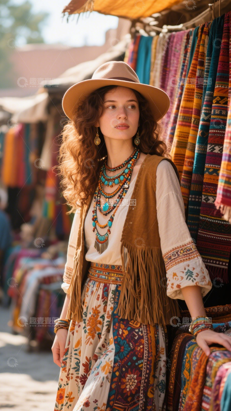 高清大图下载【趣麦麦图】市集旅者民族风尚1