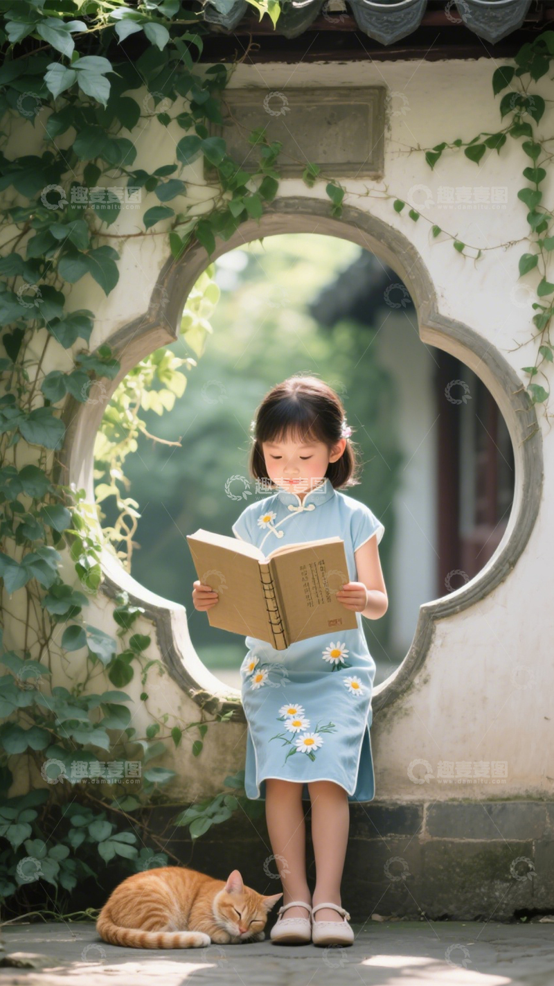 高清大图下载【趣麦麦图】园林国风读书时光3