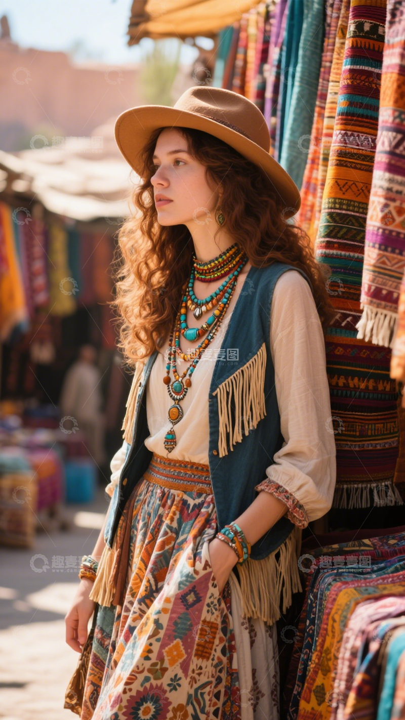 高清大图下载【趣麦麦图】市集旅者民族风尚4