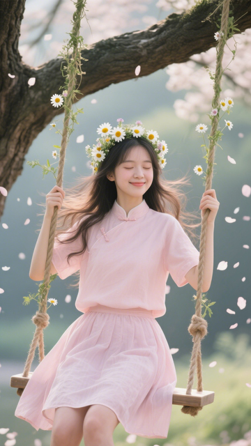 森系国风秋千少女1