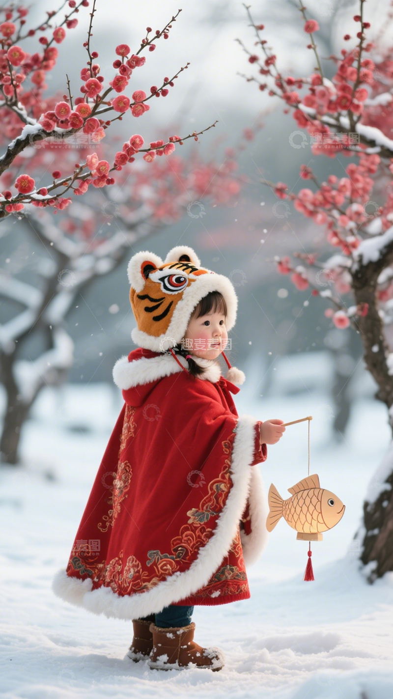 年俗萌娃雪景之喜2