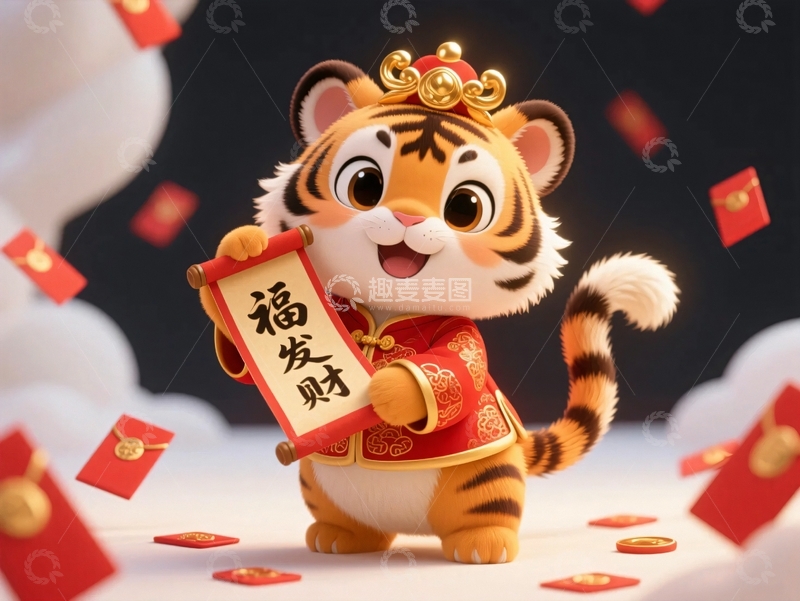 高清大图下载【趣麦麦图】生肖设计小老虎2