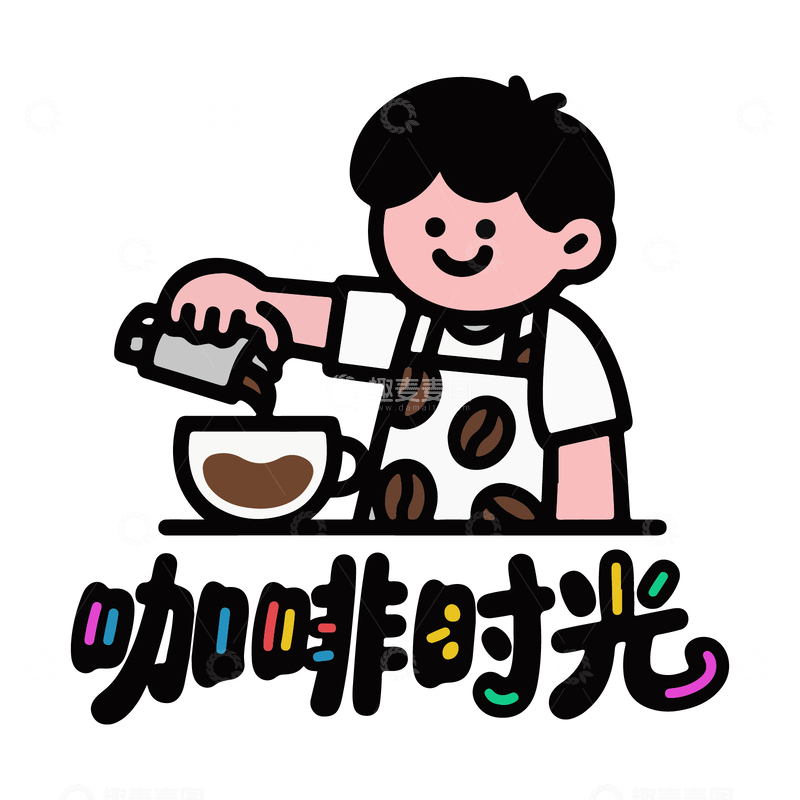 咖啡时尚咖啡广告人物装饰