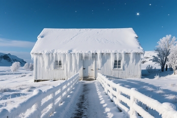 冰岛维克镇的谷仓 