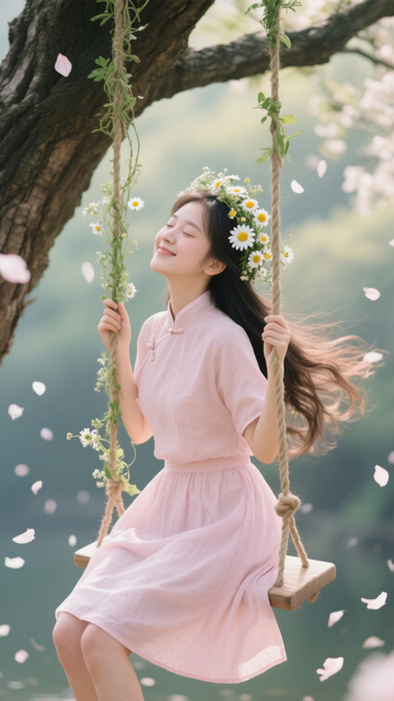 森系国风秋千少女2