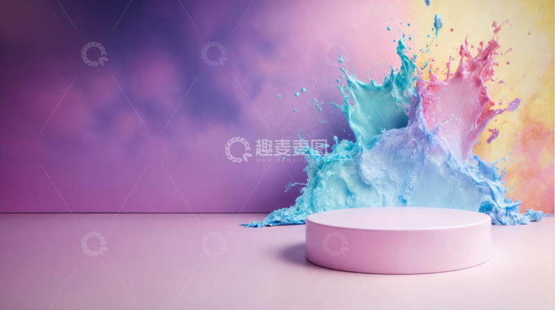 高清大图下载【趣麦麦图】电商产品化妆品展示台AI海报背景69