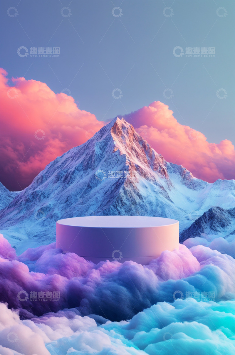 高清大图下载【趣麦麦图】电商产品化妆品展示台AI海报背景66