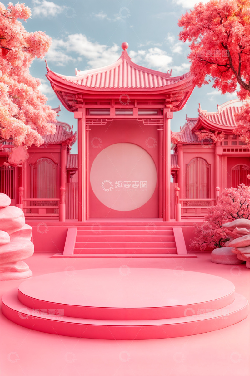 高清大图下载【趣麦麦图】电商产品化妆品展示台AI海报背景72