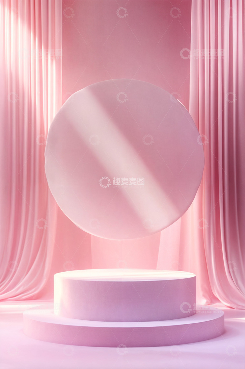 高清大图下载【趣麦麦图】电商产品化妆品展示台AI海报背景60