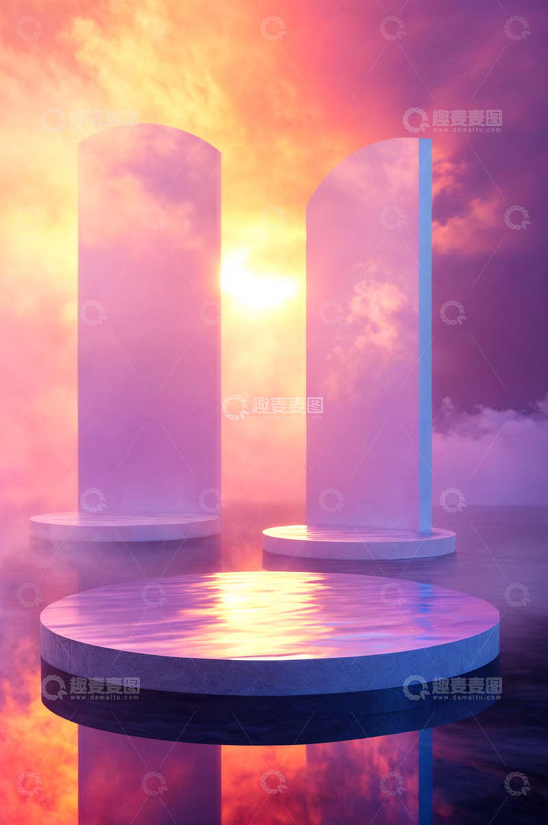 高清大图下载【趣麦麦图】电商产品化妆品展示台AI海报背景52