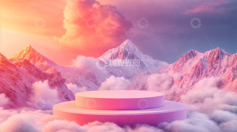 高清大图下载【趣麦麦图】电商产品化妆品展示台AI海报背景20
