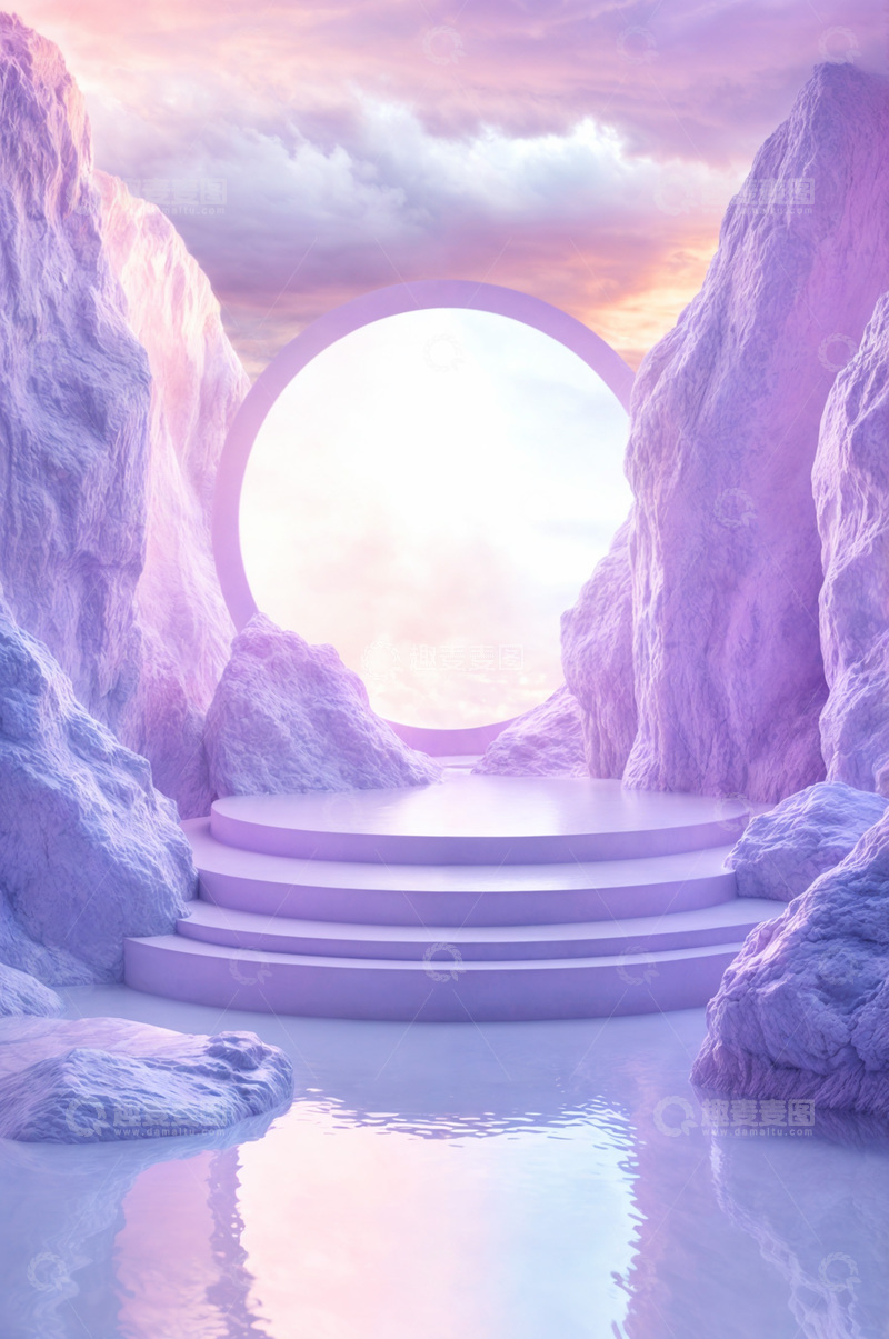 高清大图下载【趣麦麦图】电商产品化妆品展示台AI海报背景39