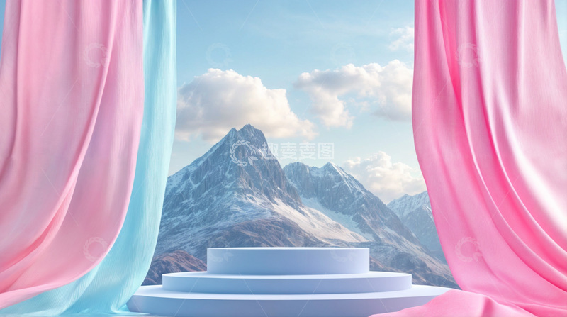 高清大图下载【趣麦麦图】电商产品化妆品展示台AI海报背景18