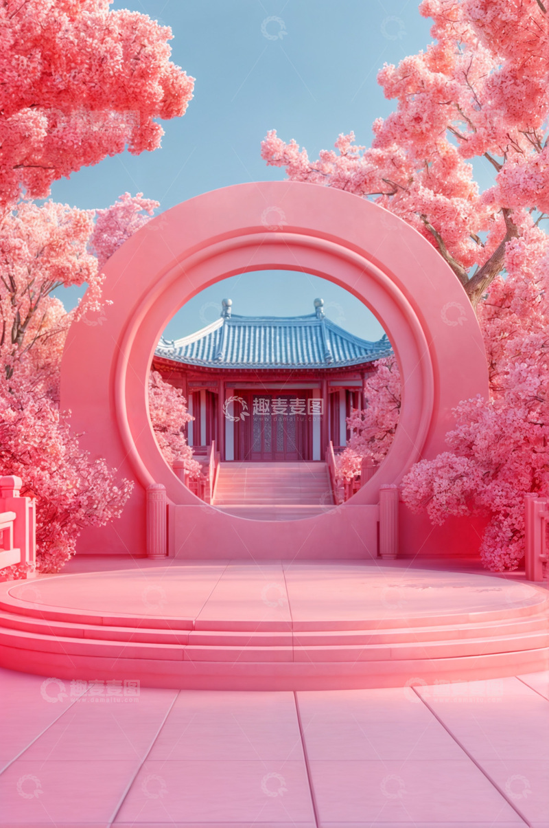 高清大图下载【趣麦麦图】电商产品化妆品展示台AI海报背景3