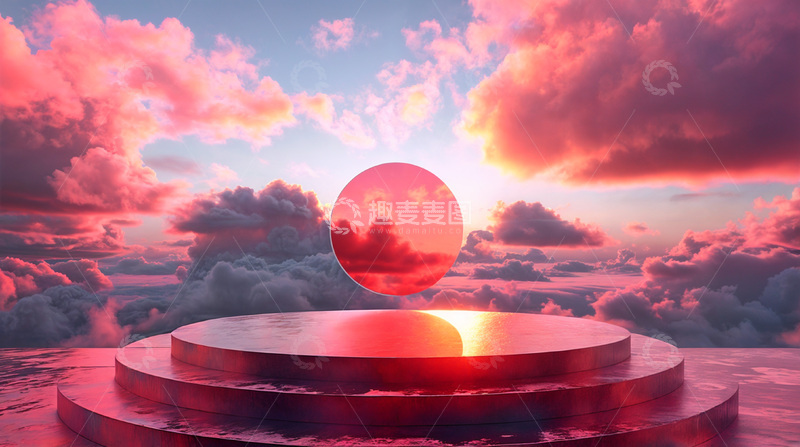 高清大图下载【趣麦麦图】电商产品化妆品展示台AI海报背景7