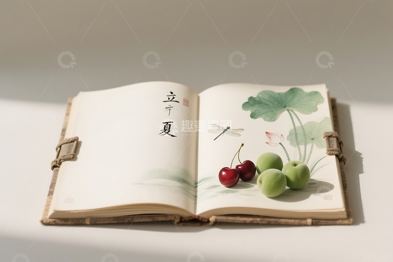 高清大图下载【趣麦麦图】创意书籍节气插画元素立夏 