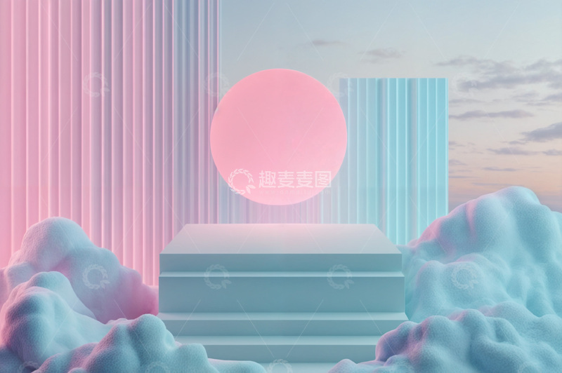 高清大图下载【趣麦麦图】电商产品化妆品展示台AI海报背景6