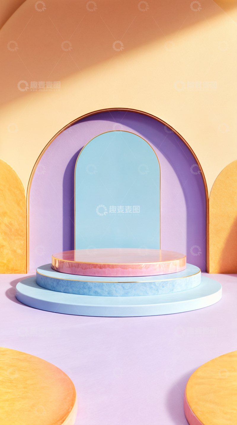 高清大图下载【趣麦麦图】电商产品化妆品展示台AI海报背景61