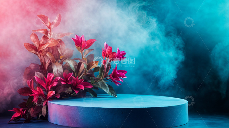 高清大图下载【趣麦麦图】电商产品化妆品展示台AI海报背景4