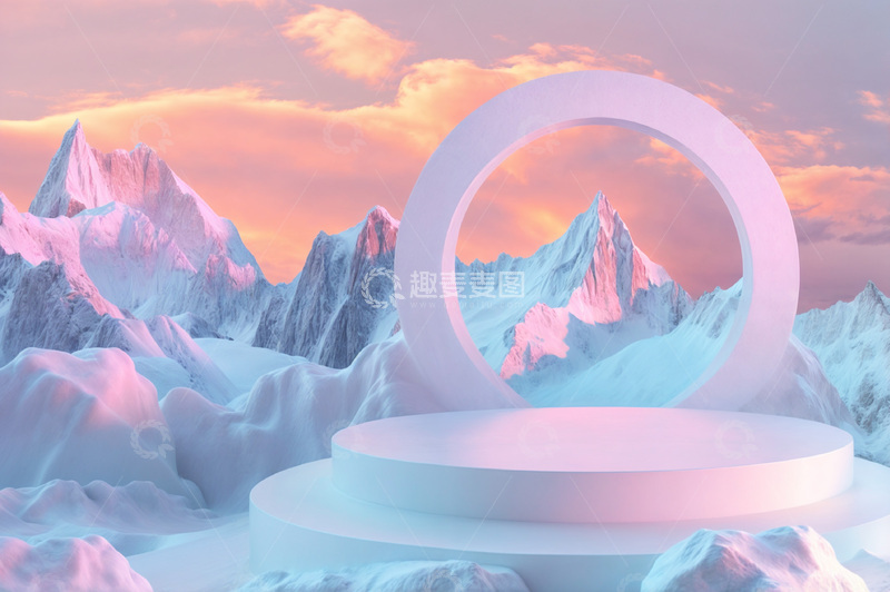 高清大图下载【趣麦麦图】电商产品化妆品展示台AI海报背景71