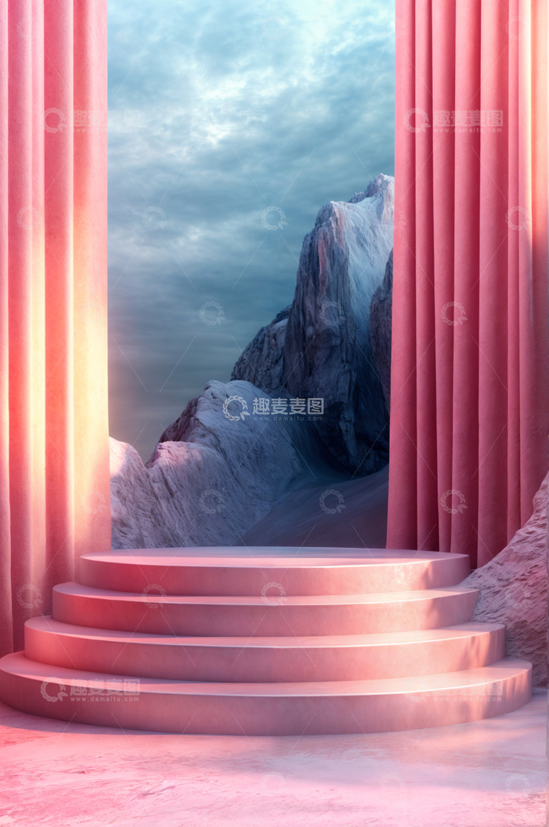 高清大图下载【趣麦麦图】电商产品化妆品展示台AI海报背景62