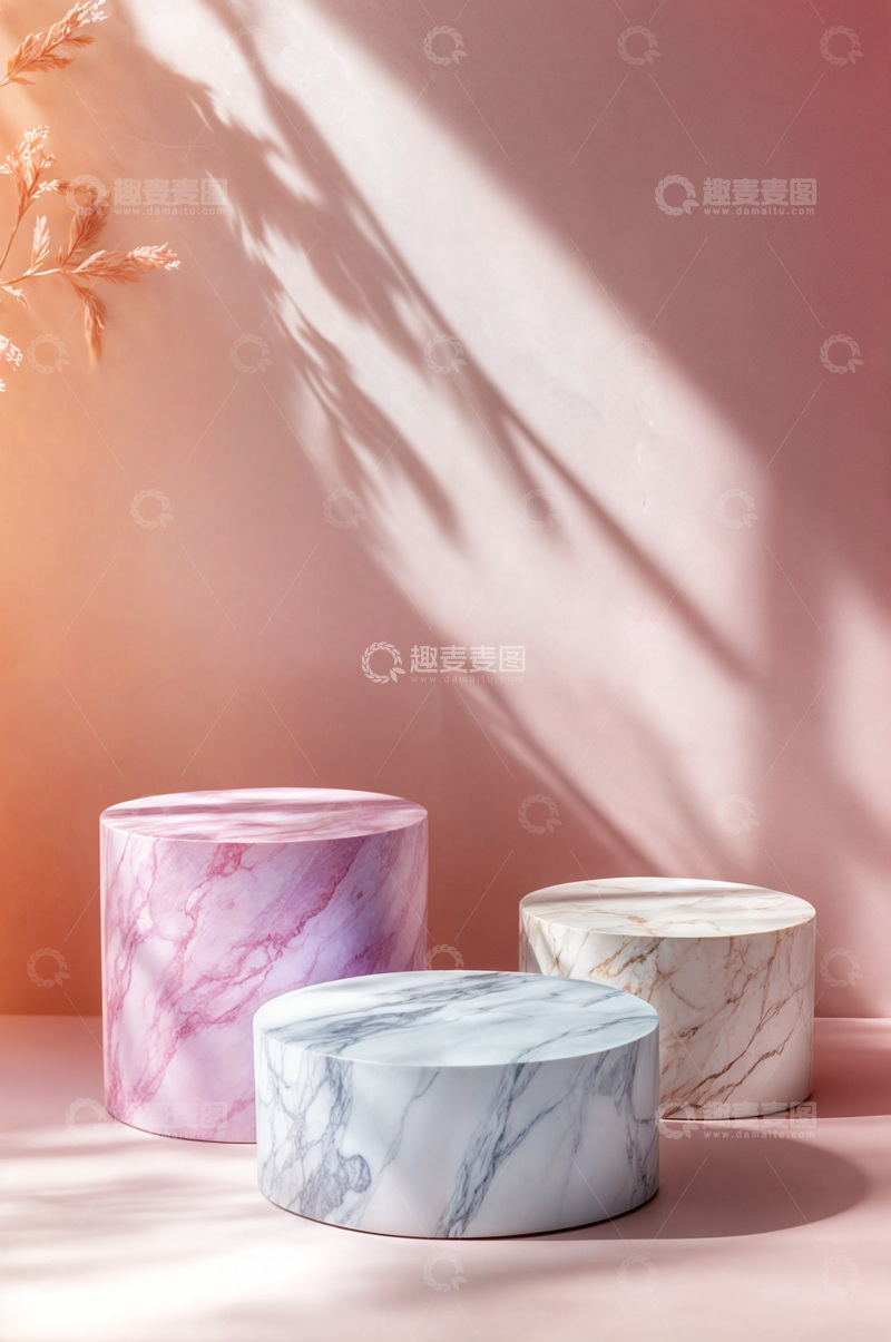 高清大图下载【趣麦麦图】电商产品化妆品展示台AI海报背景99