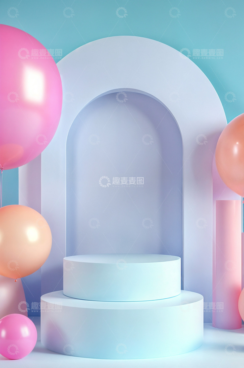 高清大图下载【趣麦麦图】电商产品化妆品展示台AI海报背景74