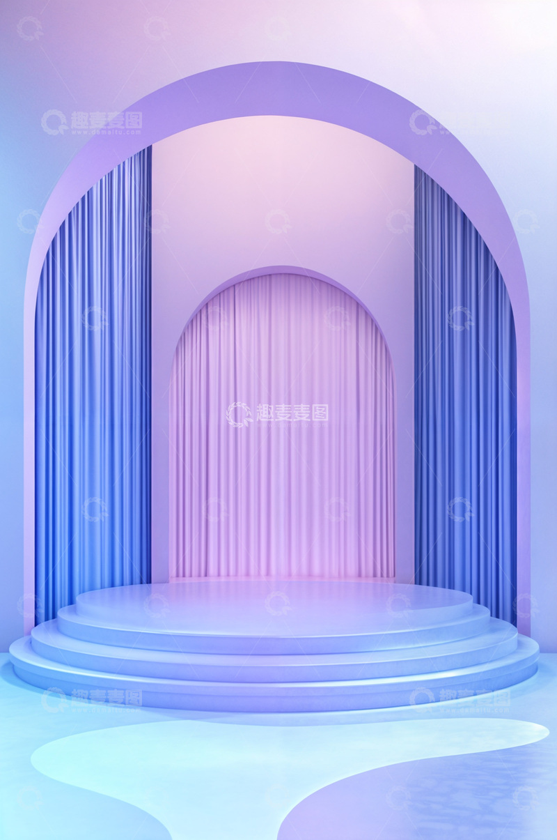 高清大图下载【趣麦麦图】电商产品化妆品展示台AI海报背景86