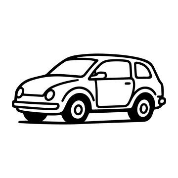 轿车黑白线稿儿童简笔画