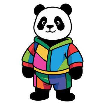 时尚的熊猫人