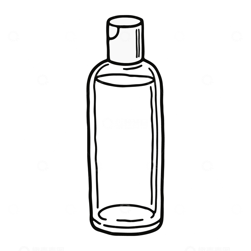 源文件下载【趣麦麦图】矿泉水瓶黑白线稿
