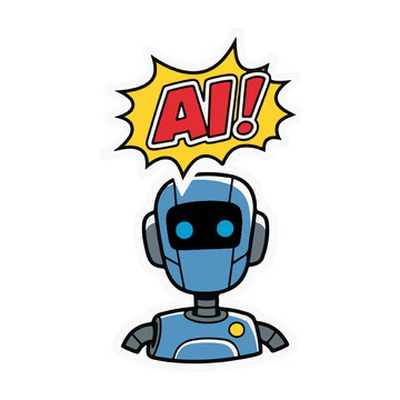 ai机器人手绘插画1