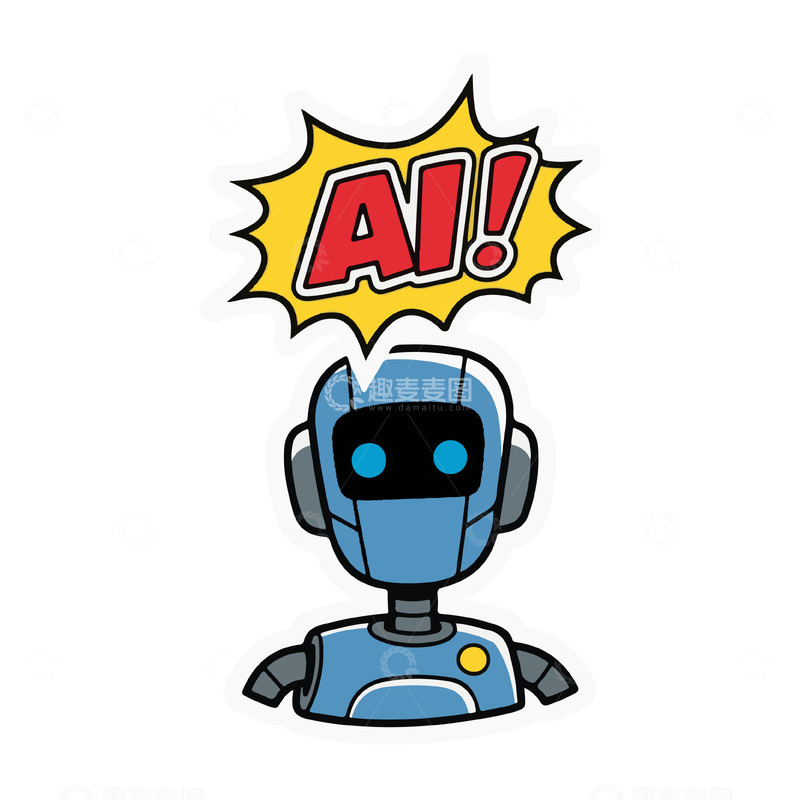 源文件下载【趣麦麦图】ai机器人手绘插画1