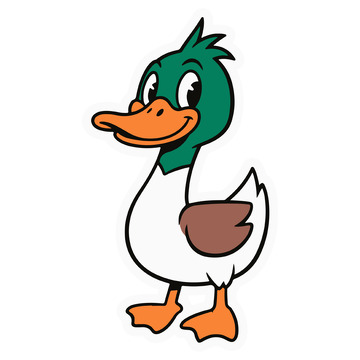 鸭子儿童简笔插画