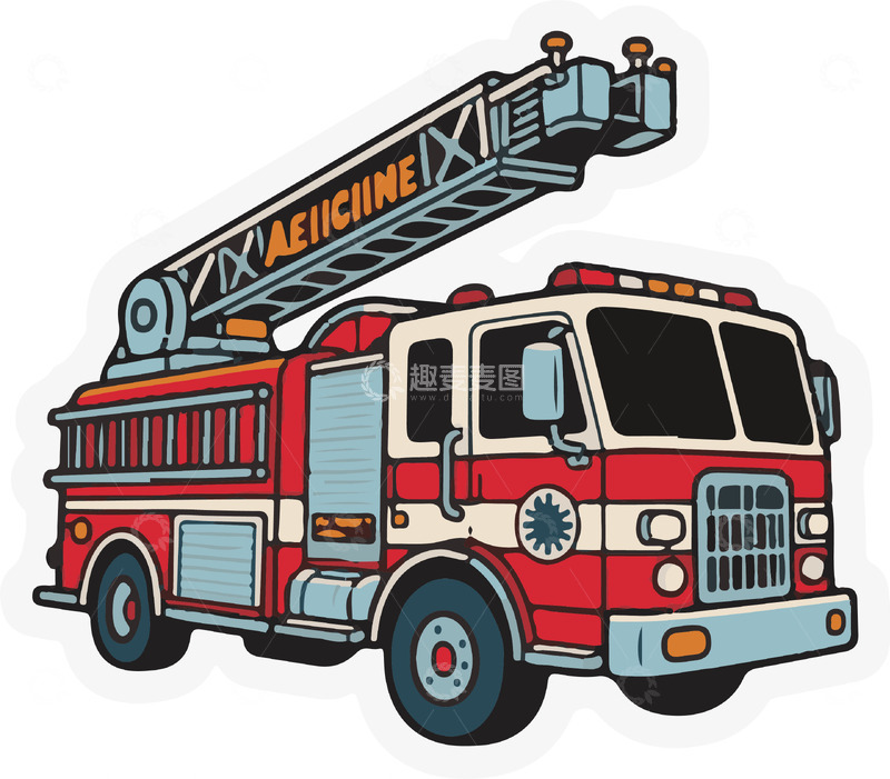源文件下载【趣麦麦图】消防救护车灭火车1