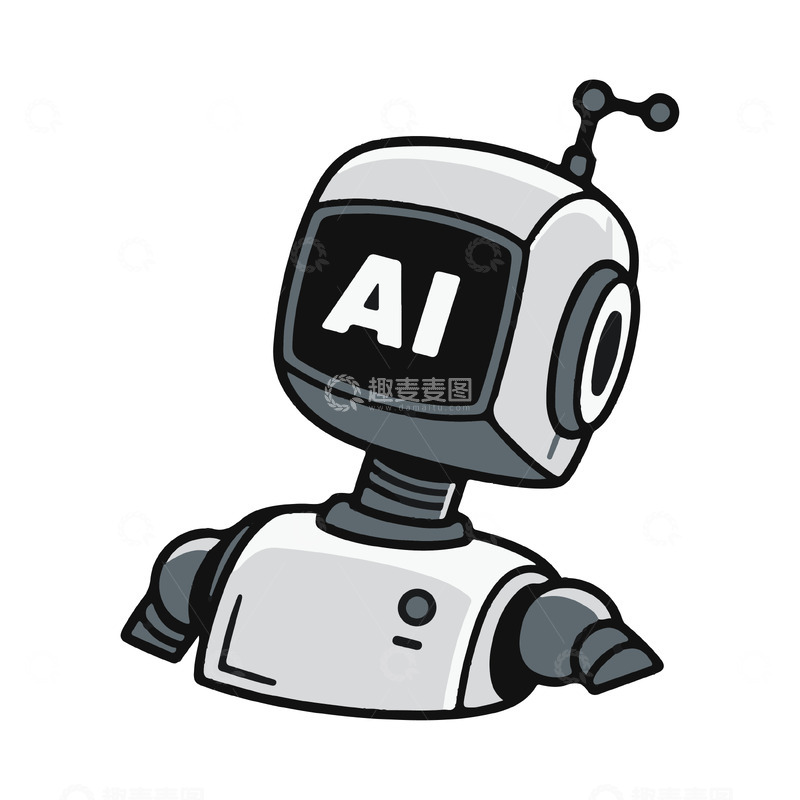源文件下载【趣麦麦图】ai机器人手绘插画