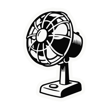 小电扇黑白线稿