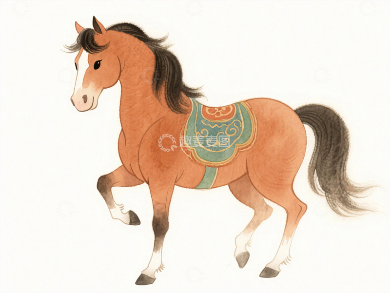 高清大图下载【趣麦麦图】动物插画骏马2
