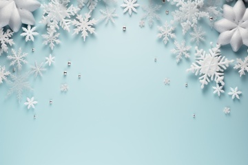 白色冰晶雪花边框背景