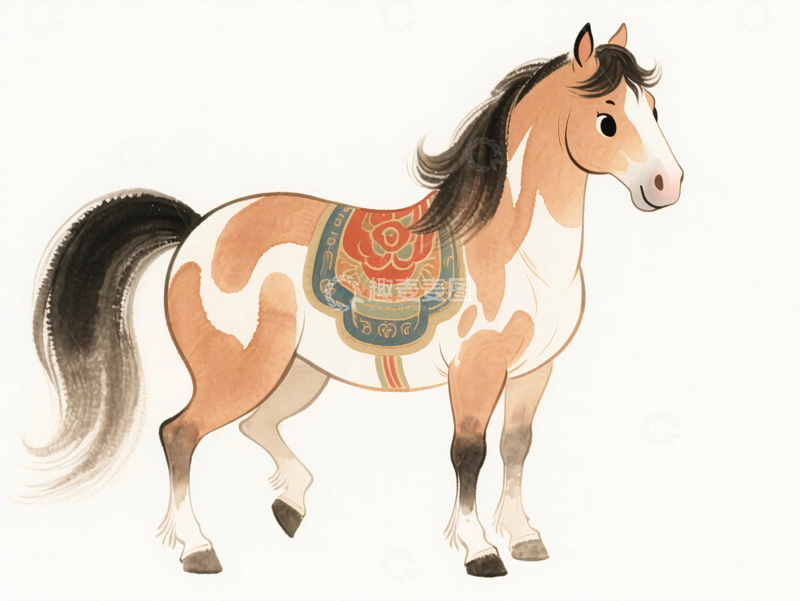 高清大图下载【趣麦麦图】动物插画骏马3
