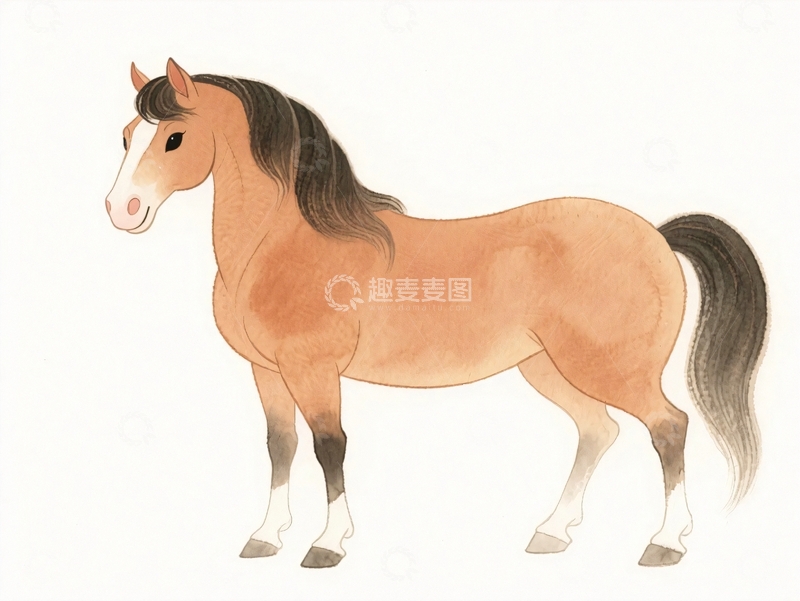 高清大图下载【趣麦麦图】动物插画骏马5