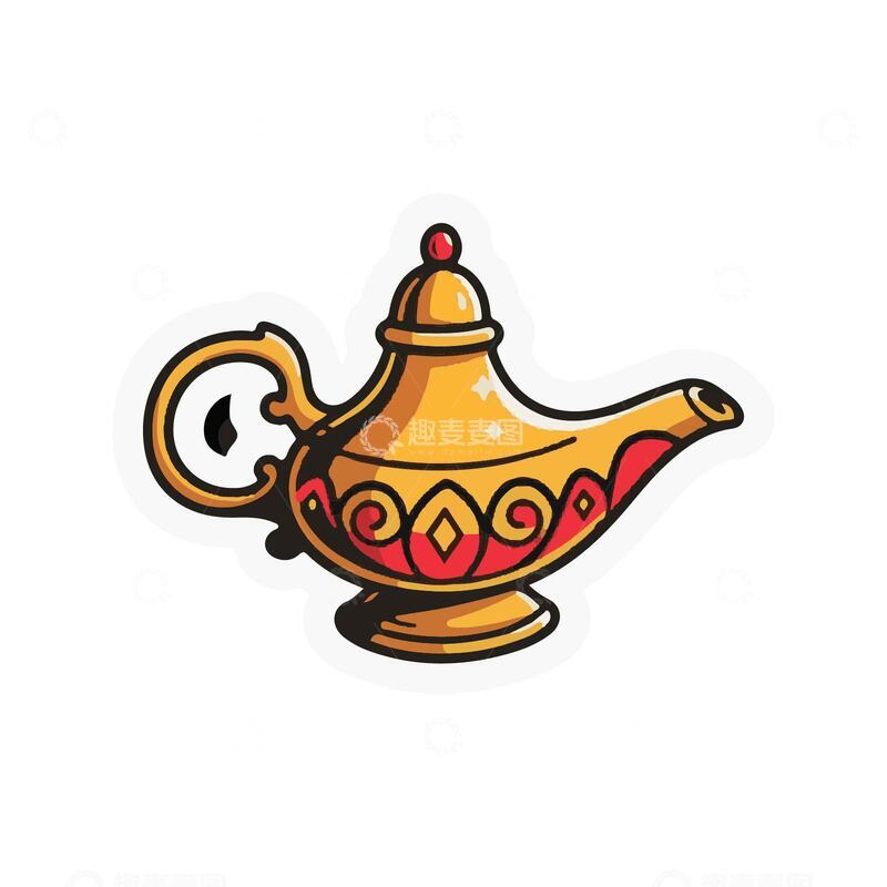 源文件下载【趣麦麦图】-阿拉丁神灯插画1